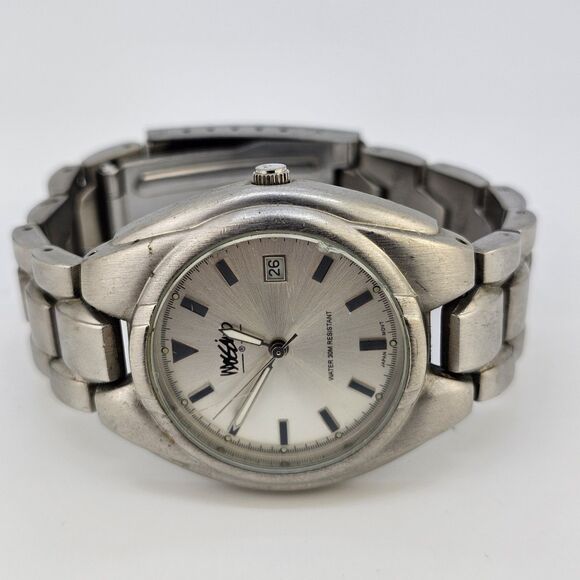 Massimo Men's Watch 37MM Gray Dial Date Gray Bracelet Band 6" New Battery - Picture 5 of 12